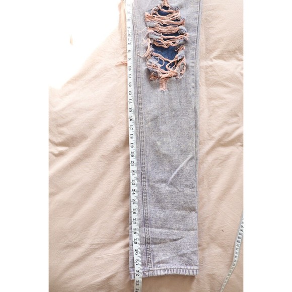 One X One Teaspoon Jeans Size 25 Distress Denim Flare Patched Frayed Grunge Emo - Picture 9 of 10